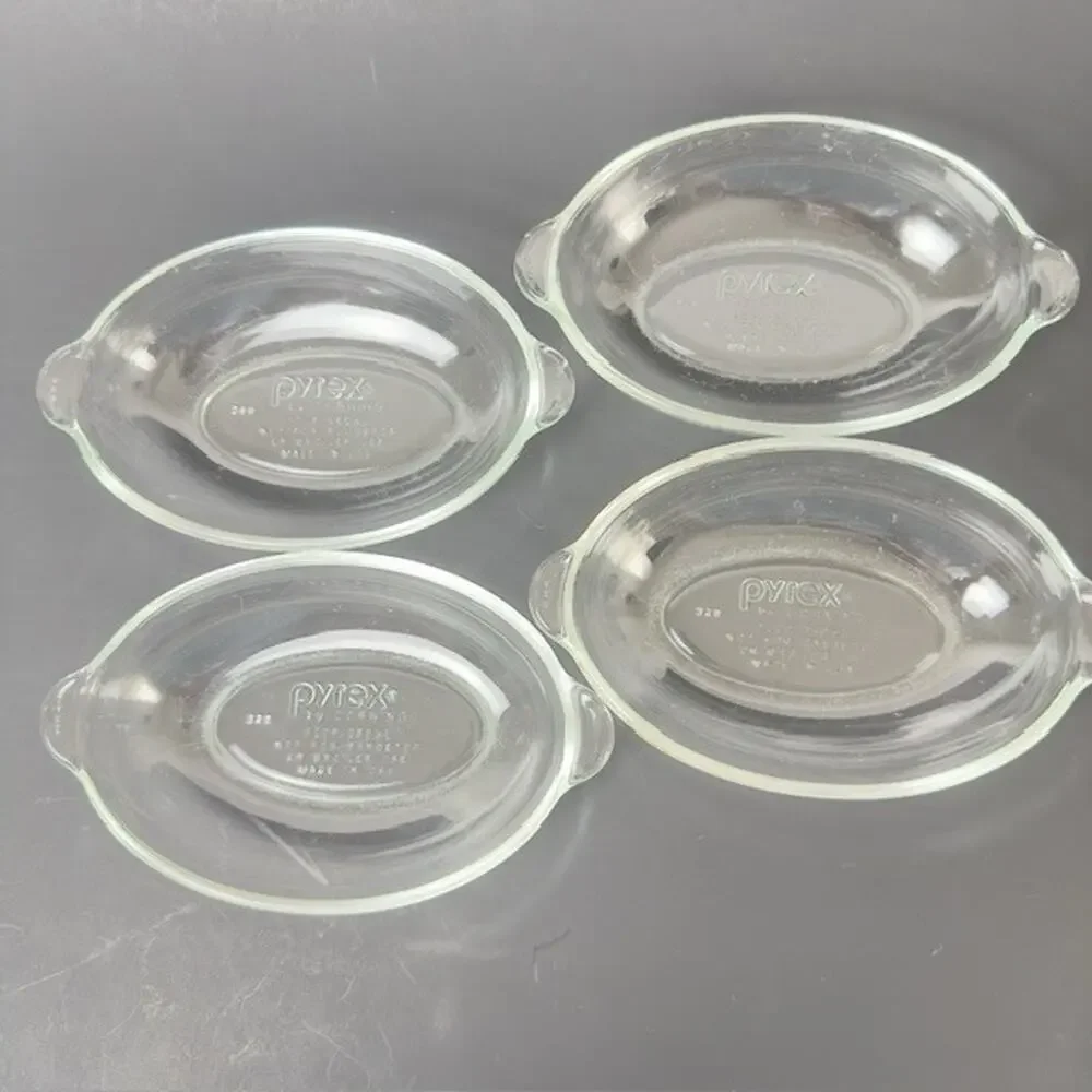 Pryex Oval Clear Glass Dish AuGratin Casserole set of 4, #B04, B05, B09, & B24